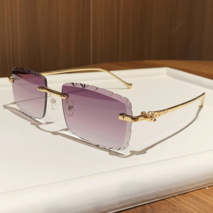 Carjia Frameless Square <b>Sunglasses</b> UV400 PC Lens Lightweight Unisex Fashion Retro Style - Product Image 3