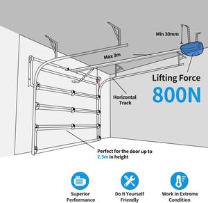 Apriporta Elettrico Moderno per <span class=keywords><strong>Garage</strong></span> 800N con Funzione Soft Stop - Sistema di Automazione Cancello - Product Image 3