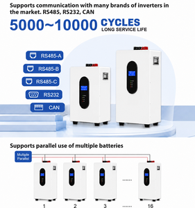 Batterie au lithium LiFePO4 murale 24V 51.2V 5kWh 10kWh 15kWh 300Ah pour le stockage d'énergie solaire domestique - Product Image 5