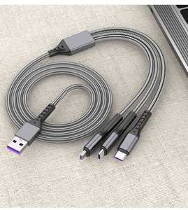 Cable de Carga Rápida 3 en 1, Trenzado de Nailon, Resistente, 5A, <span class=keywords><strong>Micro</strong></span> USB, Tipo <span class=keywords><strong>C</strong></span>, Cable de Datos USB - Product Image 5