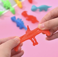 Jouet anti-stress dinosaure lanceur de dinosaures en plastique souple, emballage individuel, nouveauté amusante pour le bureau
