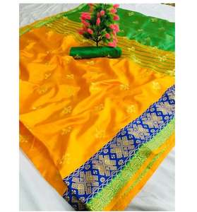 Nouvelle tenue de fête à la mode Saree en soie italienne avec chemisier pièce Les femmes indiennes portent du sari pas cher bas prix en gros Surat Alphanumero - Product Image 6