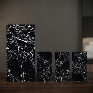 Azulejos de porcelana pulida con aspecto de mármol negro de 800x1600 mm para pisos y paredes, acabado de alto brillo, 80x160 cm - Product Image 3