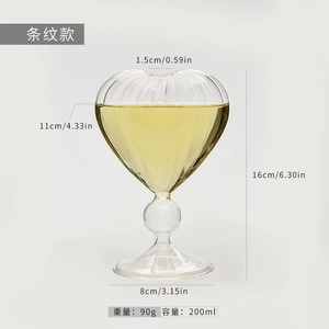 Nuovo stile di disegno bar a forma di <span class=keywords><strong>cuore</strong></span> creativo della tazza tazza di stile Giapponese tazza di vetro di vino calice di vetro tazza - Product Image 5