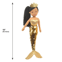 Belle poupée sirène en peluche douce personnalisée avec queue à paillettes pour petites filles, jouet en peluche pour bébé