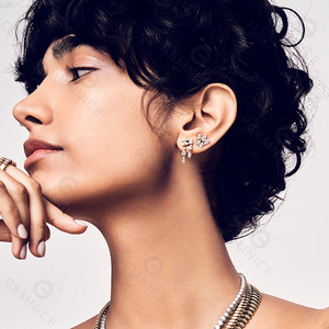 Pendientes de Diamantes de Oro de 18 Quilates con Diseño de <span class=keywords><strong>ANITA</strong></span> KO <span class=keywords><strong>Clara</strong></span>, Hechos a Mano en Latón, para Mujer, Ideales para Regalo, Fiestas y Uso Diario - Product Image 5