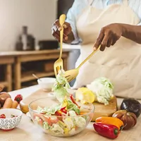 Lot de 6 cuillères de service en acier inoxydable doré Cuillères de service Buffet Banquet Tong Ustensiles