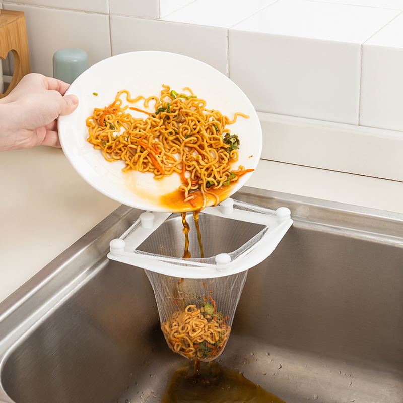 Kitchen Sink Leftovers Disposable Filter Hanging Net Drain Basket Kitchen Anti-blocking Funnel strainer basket