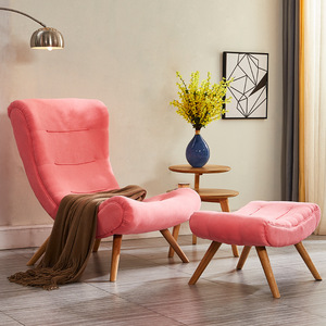 Poltrona Lounge Snail con Poggiapiedi, Sedia Moderna di Lusso in Velluto per <span class=keywords><strong>Soggiorno</strong></span>, Poltrona Singola Relax per Casa - Product Image 5