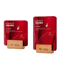 Trophée en bois HDW Creative Color Printing pour les excellents employés de l'entreprise, médaille en bois, trophée en cristal pour cadeau