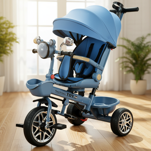 Triciclo Multifuncional 4 en 1 para Bebés con 3 Ruedas, Parasol, Asiento Ajustable y Precio de Fábrica, Ligero, Plegable, Seguro y Portátil - Product Image 1