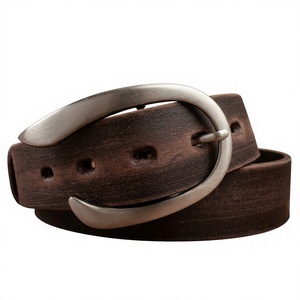 Ceinture en cuir de vachette pour homme BS INTERNATIONAL, style vintage, boucle à ardillon, design 3D en acier carré, écologique, moulage monobloc, 3,8 cm - Product Image 5