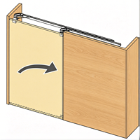 Système de porte coulissante à encastrer, système de rail de porte coulissante dissimulé 1,2 m 1,5 m