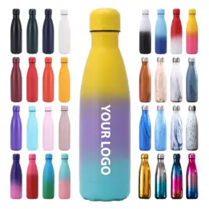 Wholesale Custom Logo Double Wall Thermos Sports Bottle 500ml Small Mouth Travel Gym Insulated Stainless Steel Water Bottles