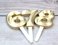 Bougies d'anniversaire en forme de chiffres 3D en or et diamant en gros - Chiffres de 0 à 9 pour la décoration de gâteaux, fête d'anniversaire et cadeau de luxe, best-seller