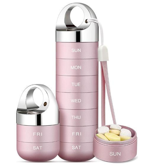 Convenient Outdoor First Aid Waterproof Medicine Bottle 7 Days a Week Aluminum Alloy Medicine Box