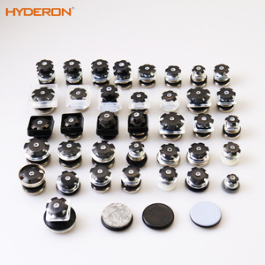 Hyderon Covered Square Tube Micro <b>Adjustment</b> Foot Transparent Plastic <b>Table</b> <b>Leg</b> Accessory Spring Loaded Metal Base - Product Image 3