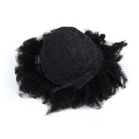 Perruque Afro crépue bouclée noire, cheveux humains brésiliens, vierges, bruts, bon marché, vente en gros