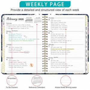 Cuaderno en Inglés 2026 A5, Agenda Espiral, Diario, Organizador, Tapa de Papel, Libro de Ejercicios de Escritura, Libro de Horarios - Product Image 4