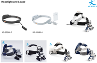 AURWEN KD-203AY-7 Lampe dentaire ultra-légère et flexible en silicone avec batterie au lithium 3W 20000Lux 4000~5500K, lumière uniforme intégrée