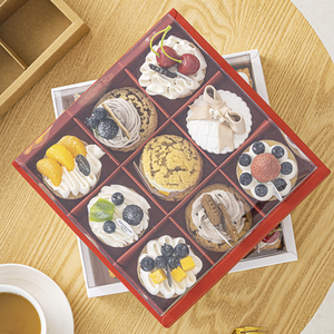 Cupcake Cake <span class=keywords><strong>Box</strong></span> Donut Macaron Postre Embalaje personalizado con ventana Caja de papel Kraft Ecológico 4 /6/9Cup Food Carton - Product Image 3