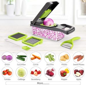 Hachoir à légumes multifonctionnel haut de gamme avec poignée, râpe à aliments, trancheuse à légumes, coupe-légumes de cuisine, hachoir à ail - Product Image 3