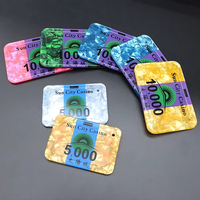 Jetons de poker rectangulaires personnalisés en acrylique pour casino, avec impression anti-contrefaçon UV, plaques et briques