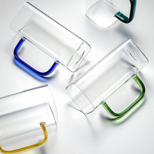 Gobelets recyclables de 400 ml, prêts à être expédiés, tasses à café, verres à jus, verres à café, gobelets à eau avec poignée colorée - Product Image 4