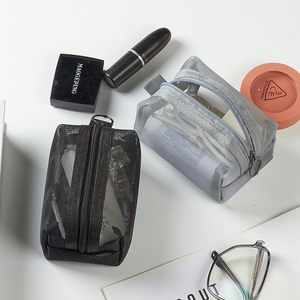 กระเป๋าจัดระเบียบเครื่องสำอางทำจากไนลอนสีใสขนาดเล็กเป็นมิตรกับสิ่งแวดล้อมกุญแจลิปสติกแบบพกพาบัตรเครดิตอุปกรณ์จัดเก็บเครื่องสำอาง - Product Image 4