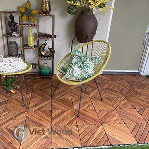 Dalles de sol en bois d'acacia imperméables à emboîtement pour usage intérieur et extérieur - Product Image 1