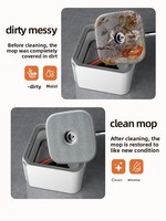 Serpillère rotative à double compartiment avec seau amovible, ensemble de serpillères à séparation eau propre/eau sale pour le nettoyage des sols de toute la maison