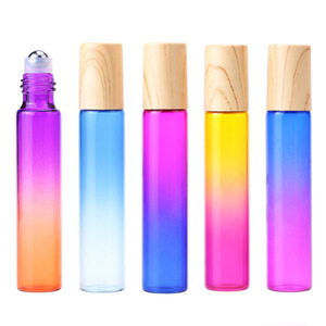 Stock 5ml Mix Gradient Color Roll on Bottles 10ml Thin Empty Rainbow Glass Roller Bottles con bola de acero - Product Image 5