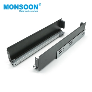 Herrajes para muebles, correderas para cajones de montaje inferior, de acero laminado en frío, con cierre suave, 88 mm de altura, sistema de cajones para gabinetes de cocina - Product Image 6