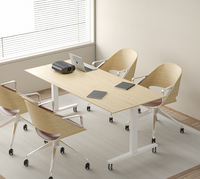 Bureau d'entraînement modulaire OMNI à plateau rabattable avec plateau en acier inoxydable résistant aux rayures et à l'eau