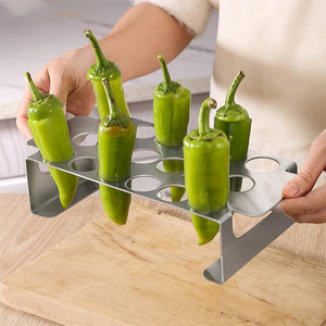 Rejilla para Asar Jalapeños <span class=keywords><strong>de</strong></span> 18 Orificios, Resistente, Antiadherente, con Descorazonador, para Ahumador <span class=keywords><strong>de</strong></span> Jardín y Barbacoa - Product Image 3