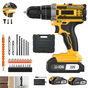 Kit d'outils de perçage sans fil rechargeable 20V avec 2 batteries, adapté à la construction, à la maison et au bricolage, perceuse à percussion sans fil CD-20K-2 - Product Image 1