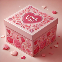 Boîtes cadeaux de fleurs en papier bonbon romantique faites à la main pour la Saint-Valentin Logo personnalisé doublure éponge en relief pour parfum chocolat
