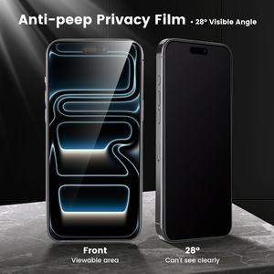 Protection d'écran de confidentialité en verre trempé 9H anti-espion personnalisée pour iPhone 18 17 16 15 Pro Max – Accessoires de téléphone portable sur mesure - Product Image 2