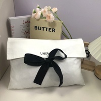 T-shirt à rabat en coton et lin personnalisé emballage sac à poussière avec logo imprimé sac à main cadeau chaussure vêtements enveloppe de rangement pochette en coton