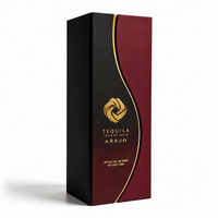 Boîte cadeau de luxe personnalisée pour vin rouge avec logo estampé à chaud or, emballage rigide à double porte pour vignerons, cadeaux d'entreprise et de fêtes