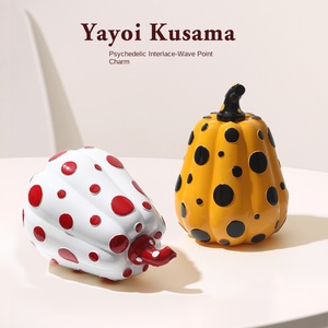 Ornements d'art de citrouille de <span class=keywords><strong>Yayoi</strong></span> Kusama artisanat en résine haut de gamme de luxe pour la décoration intérieure pour salon bibliothèque couloir Halloween - Product Image 2