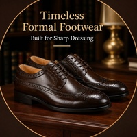 Chaussures Derby Blucher à longue tige DL15-1, marron foncé, en cuir véritable, chaussures habillées décontractées pour hommes, chaussures de ville formelles