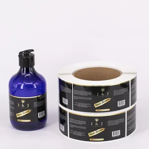 Etiquetas de impresión personalizadas para botellas, pegatinas de embalaje, productos para el cuidado del cabello de vinilo, Etiqueta Privada