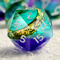 Dés en résine bleu-violet LOTR Le Seul Anneau, à bords tranchants, polis à la main, pour RPG et Dungeons & Dragons
