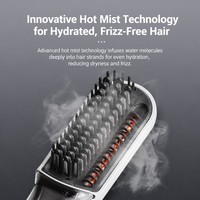 Brosse lissante chauffante Torlin MCH avec vapeur chaude, lumière rouge et réservoir d'eau de 15 ml, température réglable 140-200°C pour soin hydratant thermique