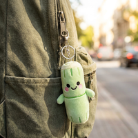 En gros : Pendentifs en peluche fruits et canne à sucre, Ornements de sac en bambou style dessin animé, Porte-clés en peluche, Poupées, Petites figurines, Cadeau pour enfants