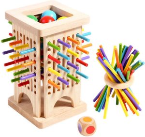 Jouets éducatifs pour bébés en bois, <span class=keywords><strong>jeu</strong></span> d'équilibre avec boule, jouets d'apprentissage, <span class=keywords><strong>jeu</strong></span> de boule qui tombe en bois, <span class=keywords><strong>jeu</strong></span> de tir à la balle 3 en 1, jouets Montessori - Product Image 1