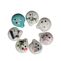 Alto C Key 6-Hole Ceramic Ocarina Smoked Pottery Musical Instrument Accessory for Beginners