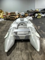 Bateau pneumatique en PVC de 3,3 m (10,8 pi) pour 5 personnes, 3+1 compartiments, avec plancher en aluminium, vente en gros directe d'usine pour la pêche et le sauvetage