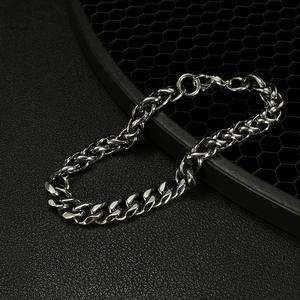 Stile semplice europeo gioielli da uomo Hip Hop alta lucidata da uomo bracciale in acciaio inox gancio cubano catena a maglia con fibbia - Product Image 3